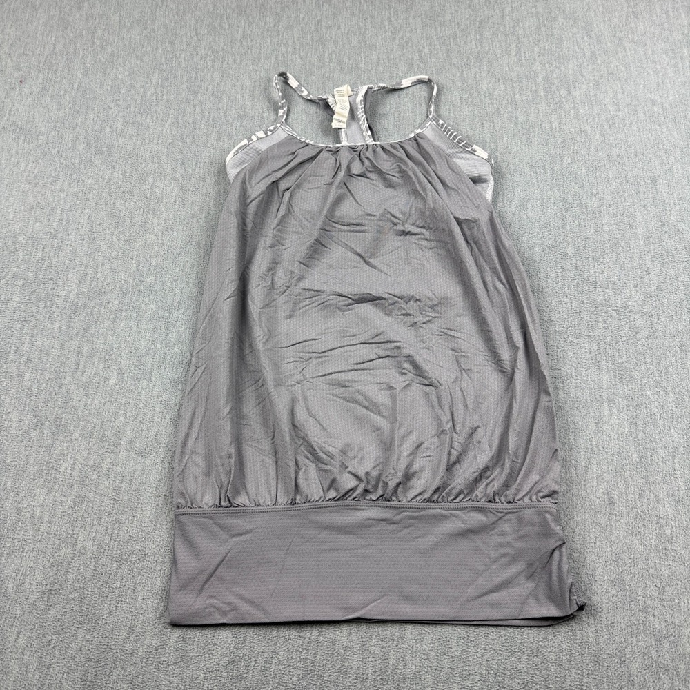 Lululemon Tank Top Womens 4 Gray No Limits‎ 2-in-1 Built In Bra Yoga Workout